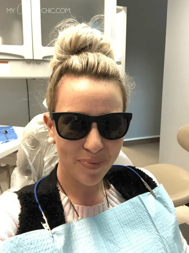 woman in her dental appointment before chemo
