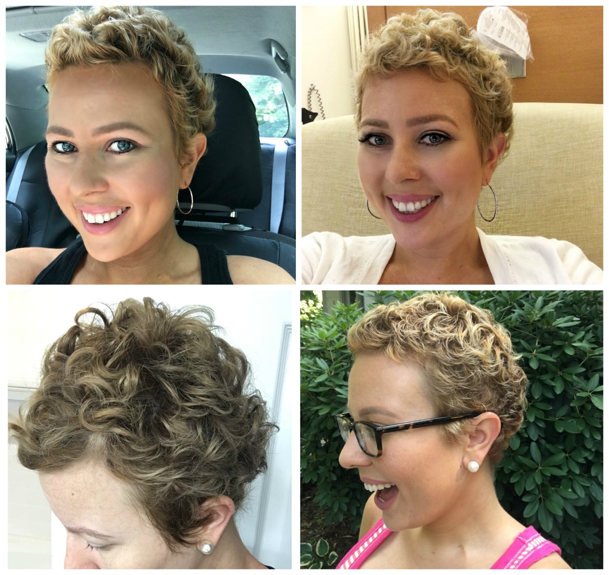Styling short hair _chemo curls collage