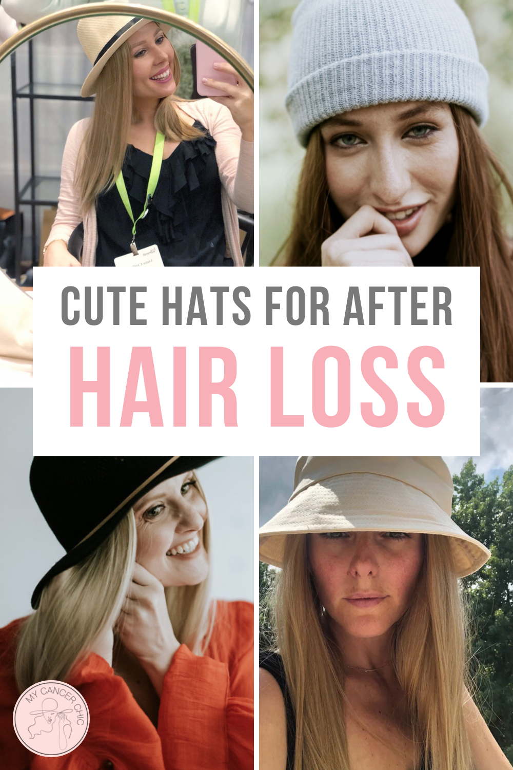women with hairloss in hats