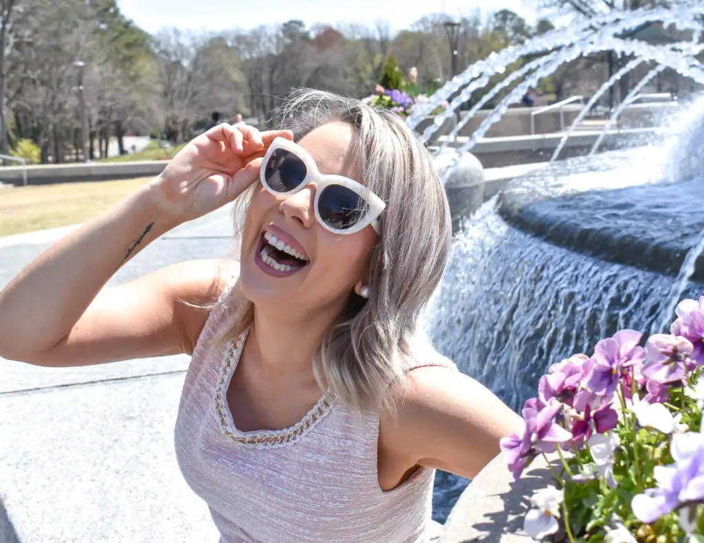 Jackie O style photo, downtown park, cary