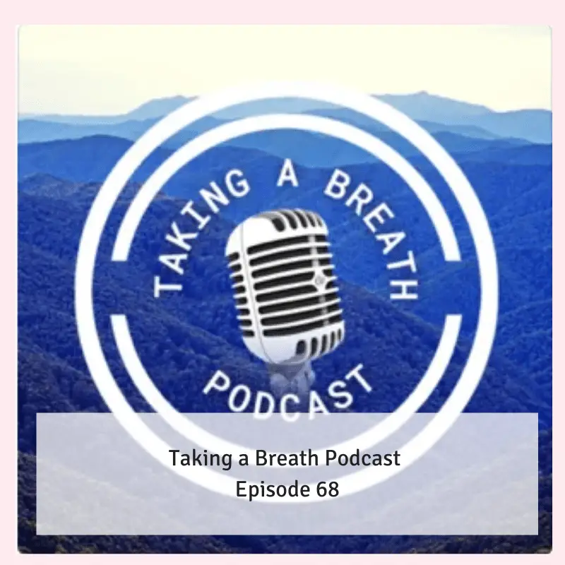 image of the taking a breath logo with a microphone surrounded by circles anna crollman episode 68