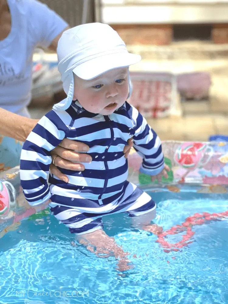 baby at the Beach wearing hat