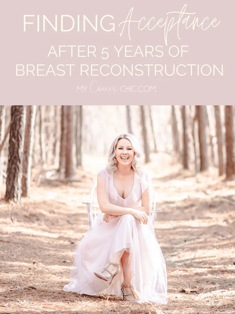 woman in th forest sharing Acceptance After Breast Reconstruction_women in tulle dress in the woods