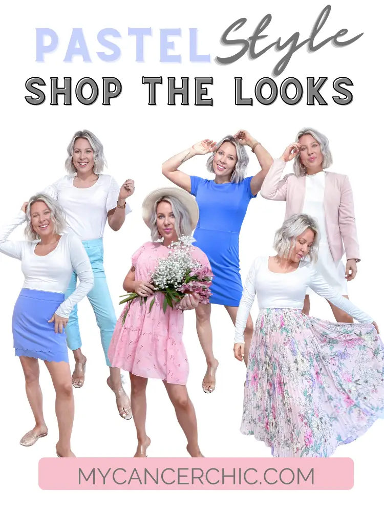 collage of Styling Chic pastel outfits