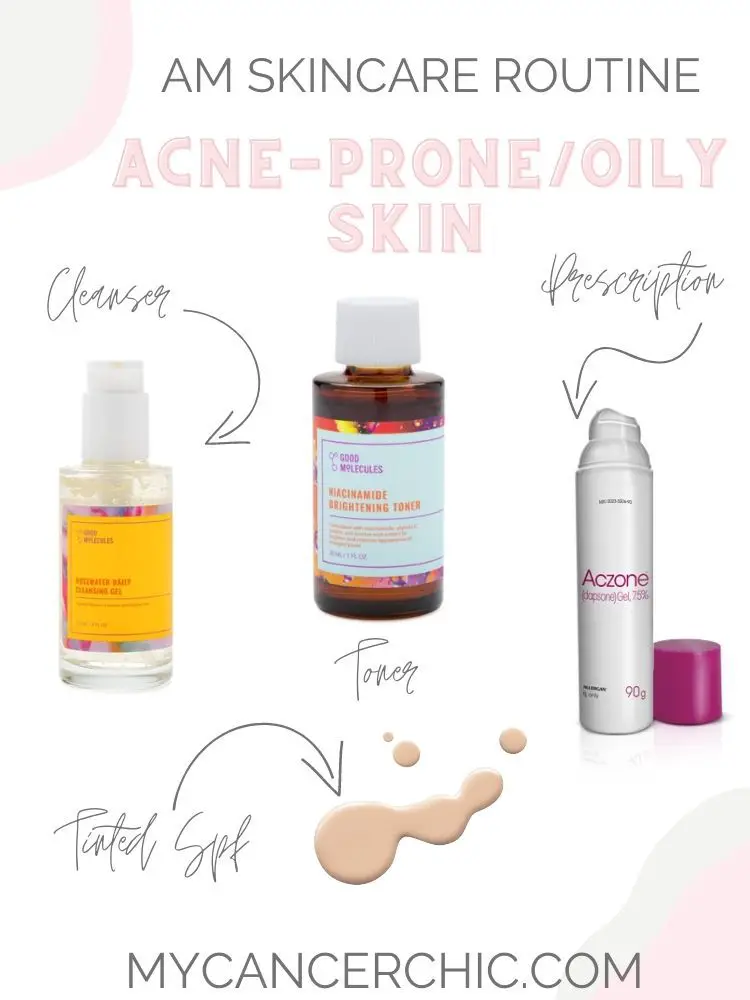 Morning skincare products skincare routine for acne-prone