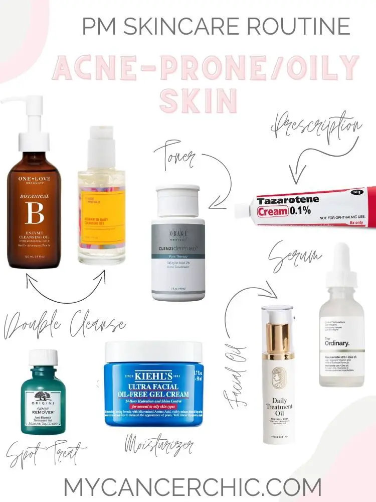 Evening PM skincare skincare routine for acne-prone