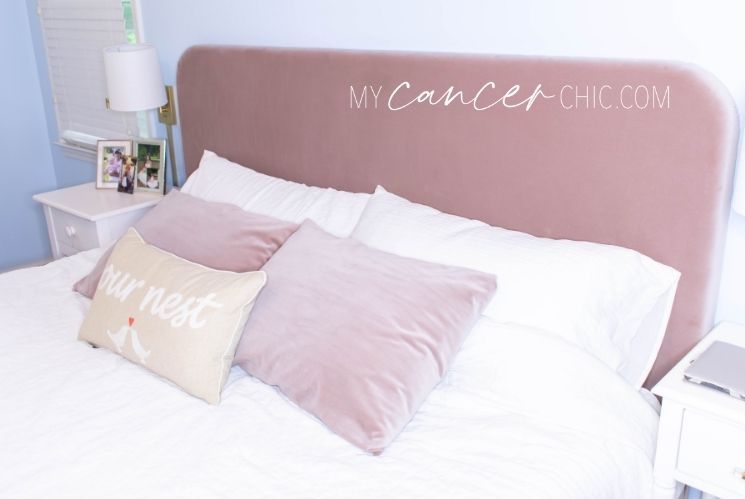 pink and white bed