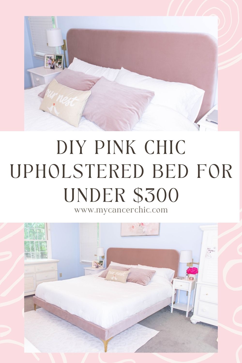 CHIC PINK UPHOLSTERED BED_DIY HEADER