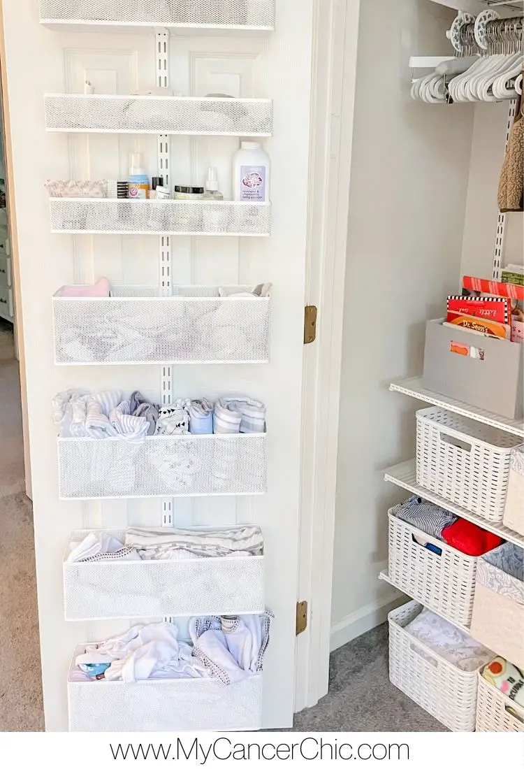 use doors for storage to organize toddler bedroom