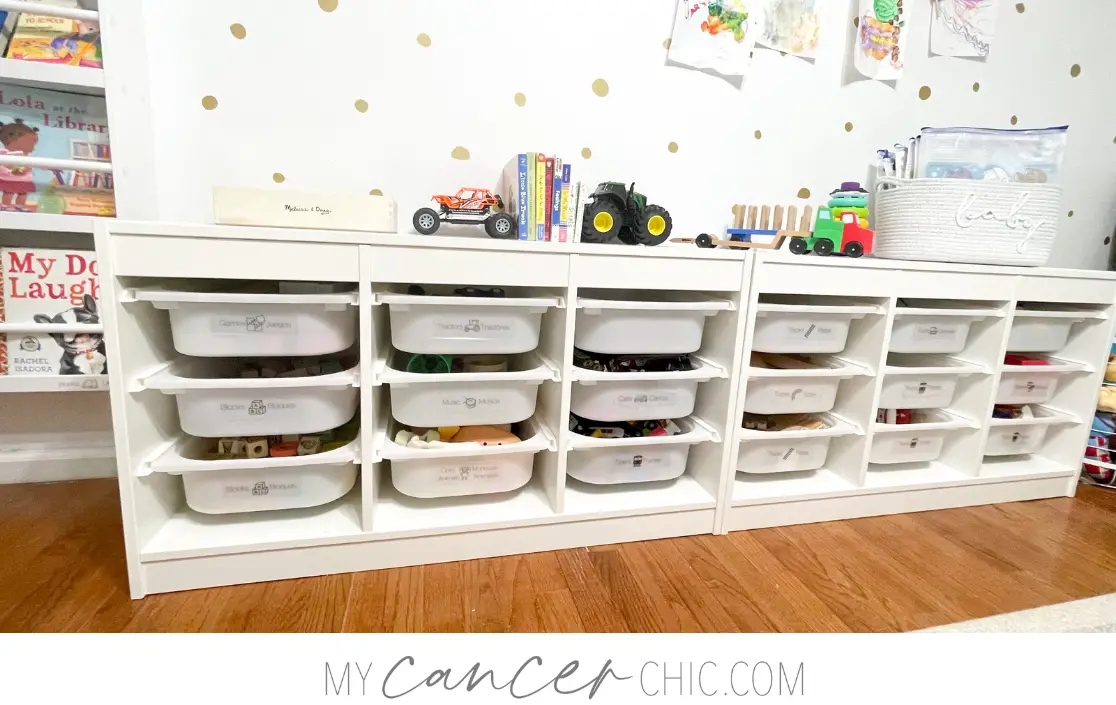 Playroom Organization and Storage Makeover_Ikea trofast playroom toy storage