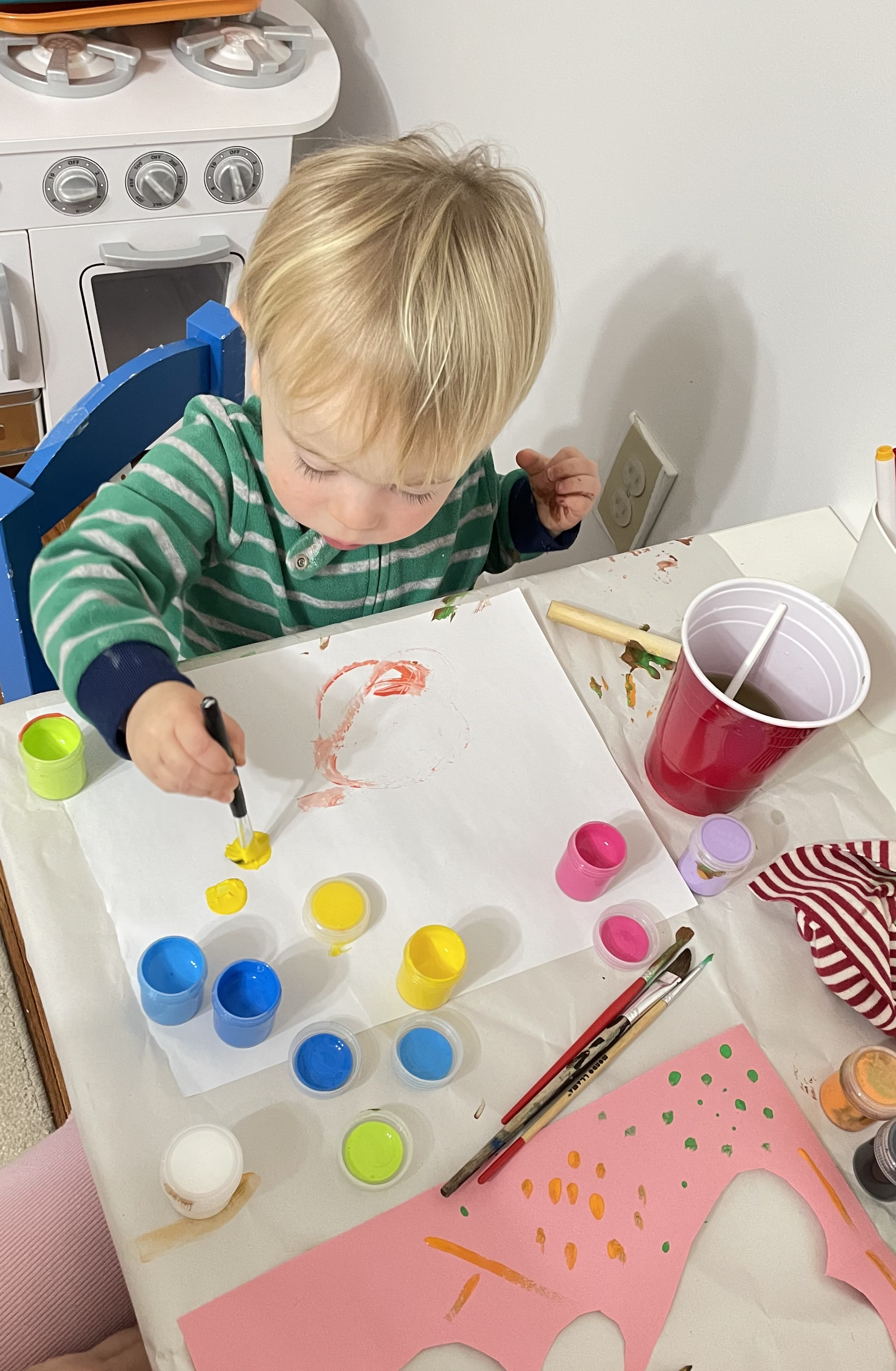 Toddler art time _playroom table