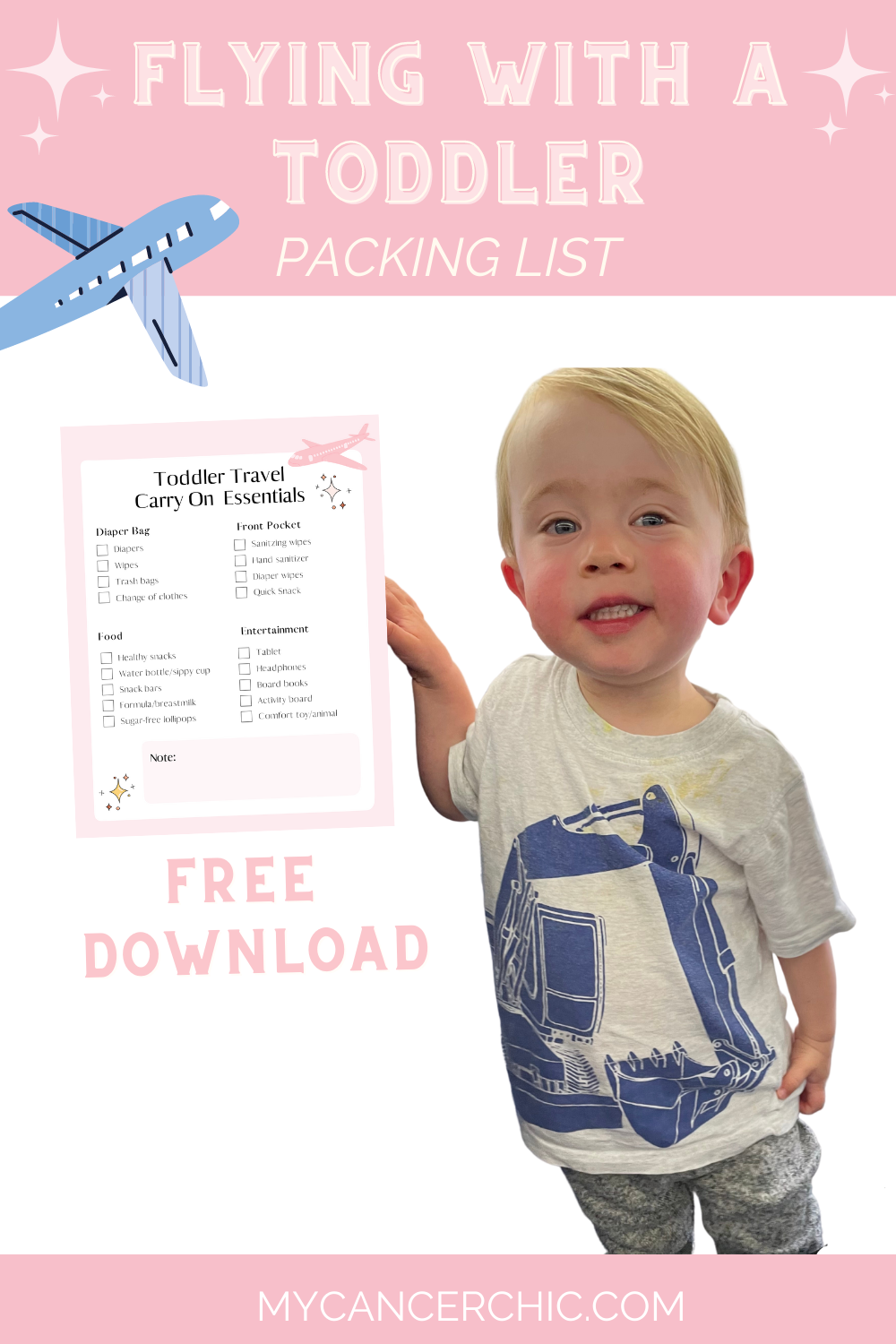 traveling with a toddler on an airplane packing list