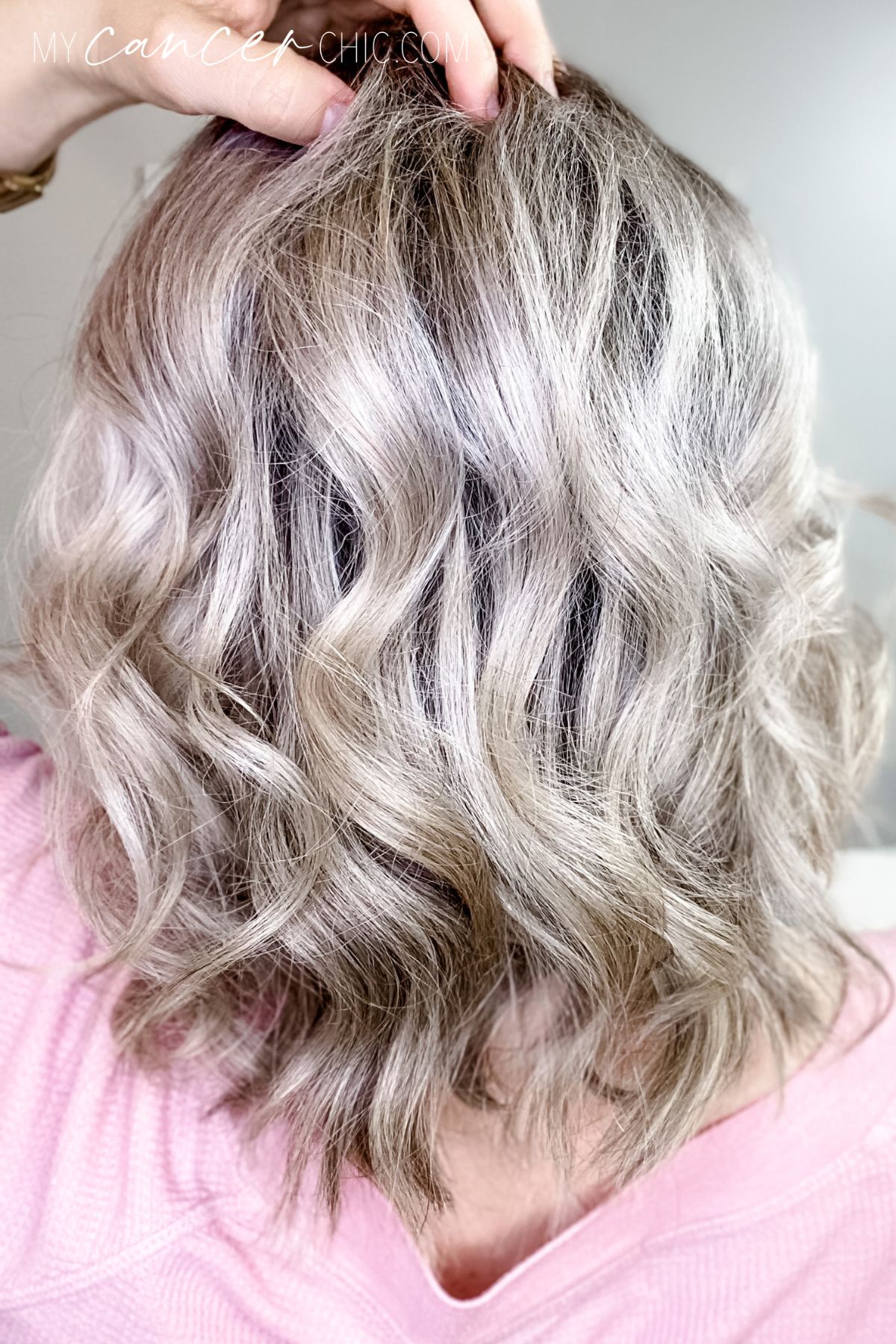 wavy curls on short blonde hair