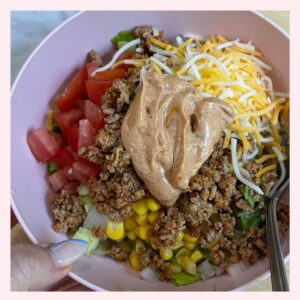 bowl of turkey taco salad