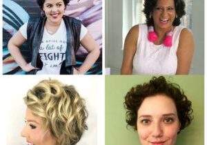 4 photos of women with chemo curls