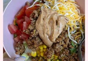 bowl of turkey taco salad